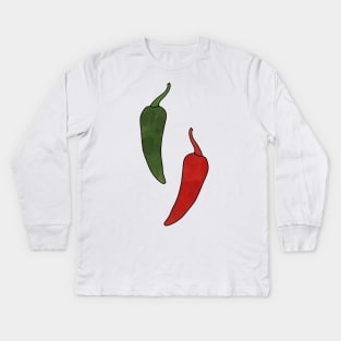 Pair of Chili Peppers Pattern Kids Long Sleeve T-Shirt